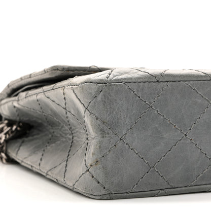 Chanel Aged Calfskin Quilted 50th Anniversary 2.55 Reissue Flap 225 Grey 9 of 14