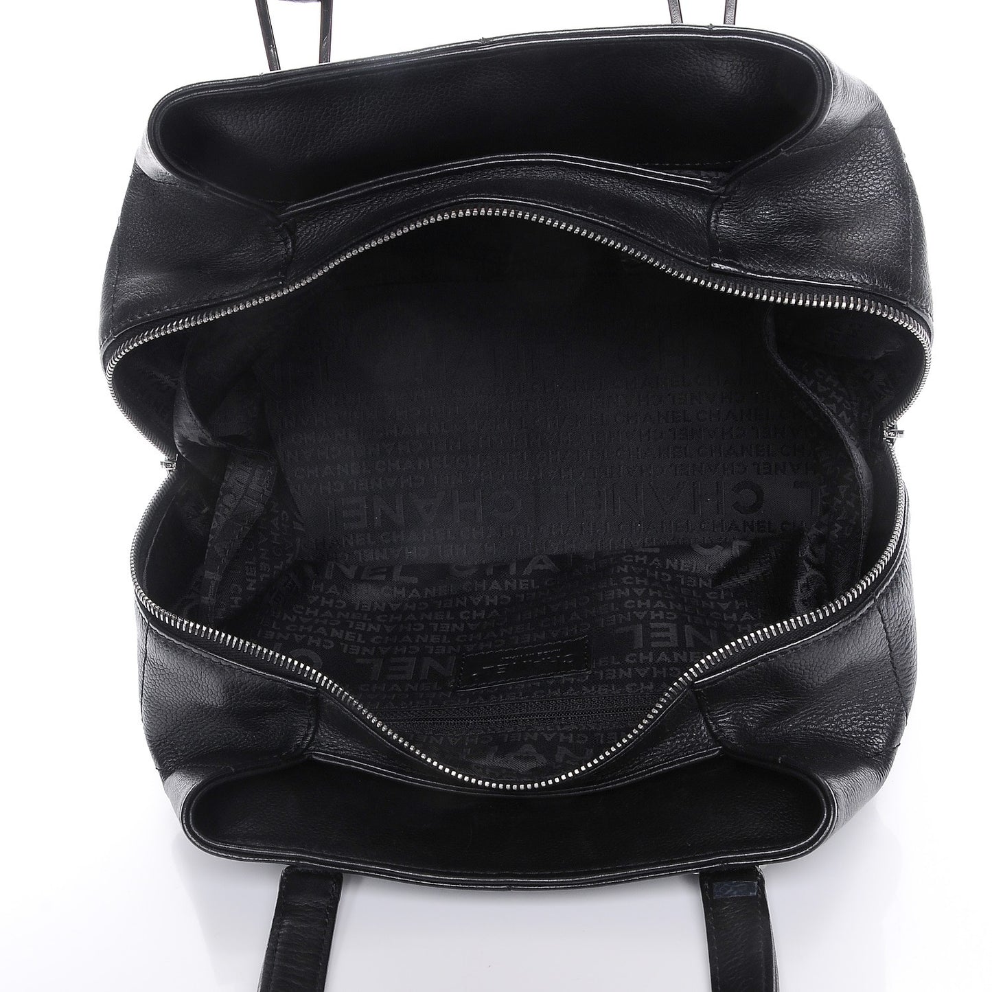 Caviar Square Stitched Medium Tote Black