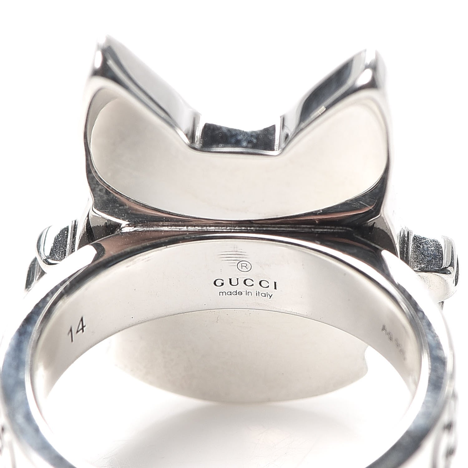 Gucci Sterling Silver Enamel Bosco Ring 54 7 5 of 6