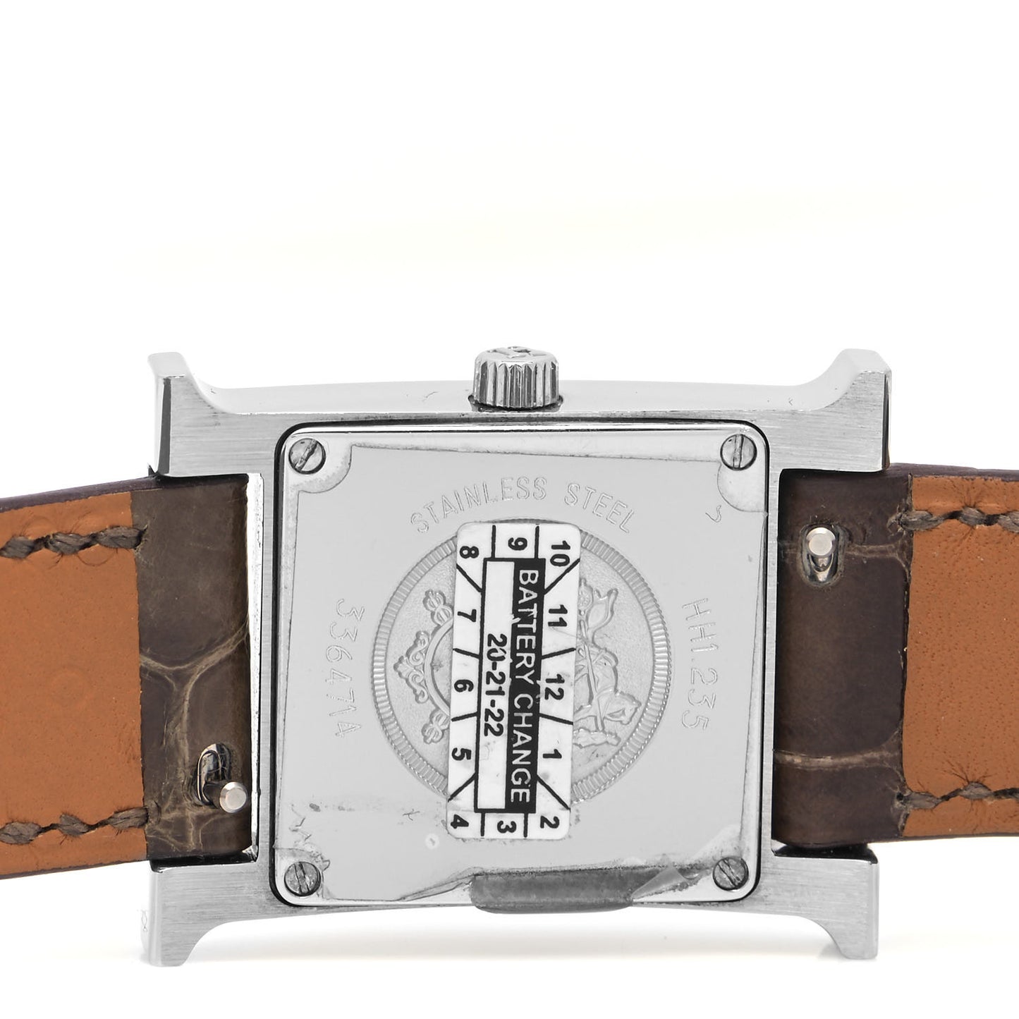 Stainless Steel Alligator Diamond Bezel Mother of Pearl 21mm Heure H Hour Quartz Watch Gris Elephant