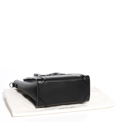 Celine Drummed Calfskin Nano Luggage Black 4 of 9