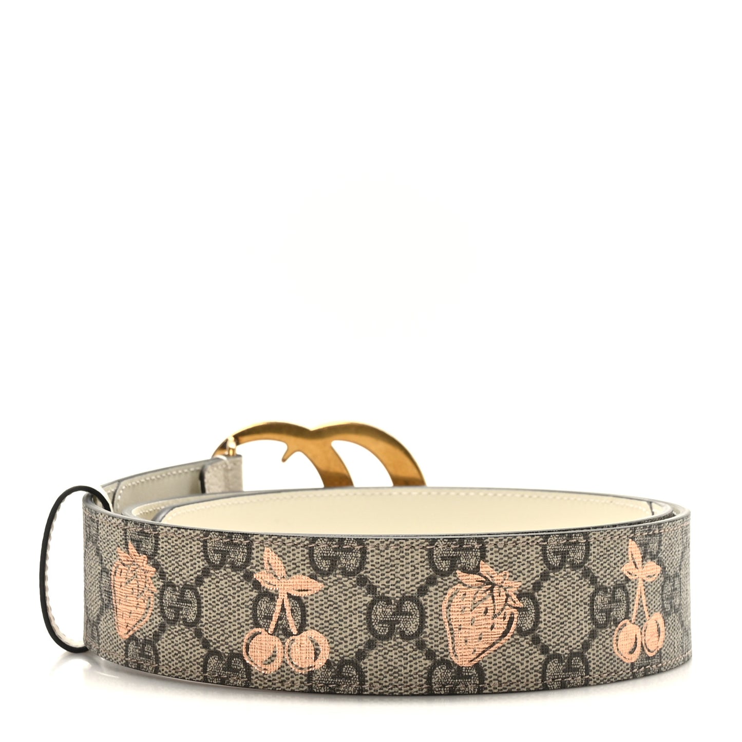 GG Supreme Monogram Matte Plutone Calfskin Double G 40mm Belt 95 38 Beige Ebony Mystic White