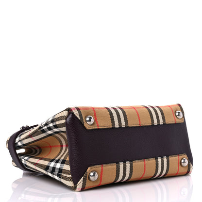 Burberry Goatskin Vintage Check Small Banner Tote Black 3 of 8