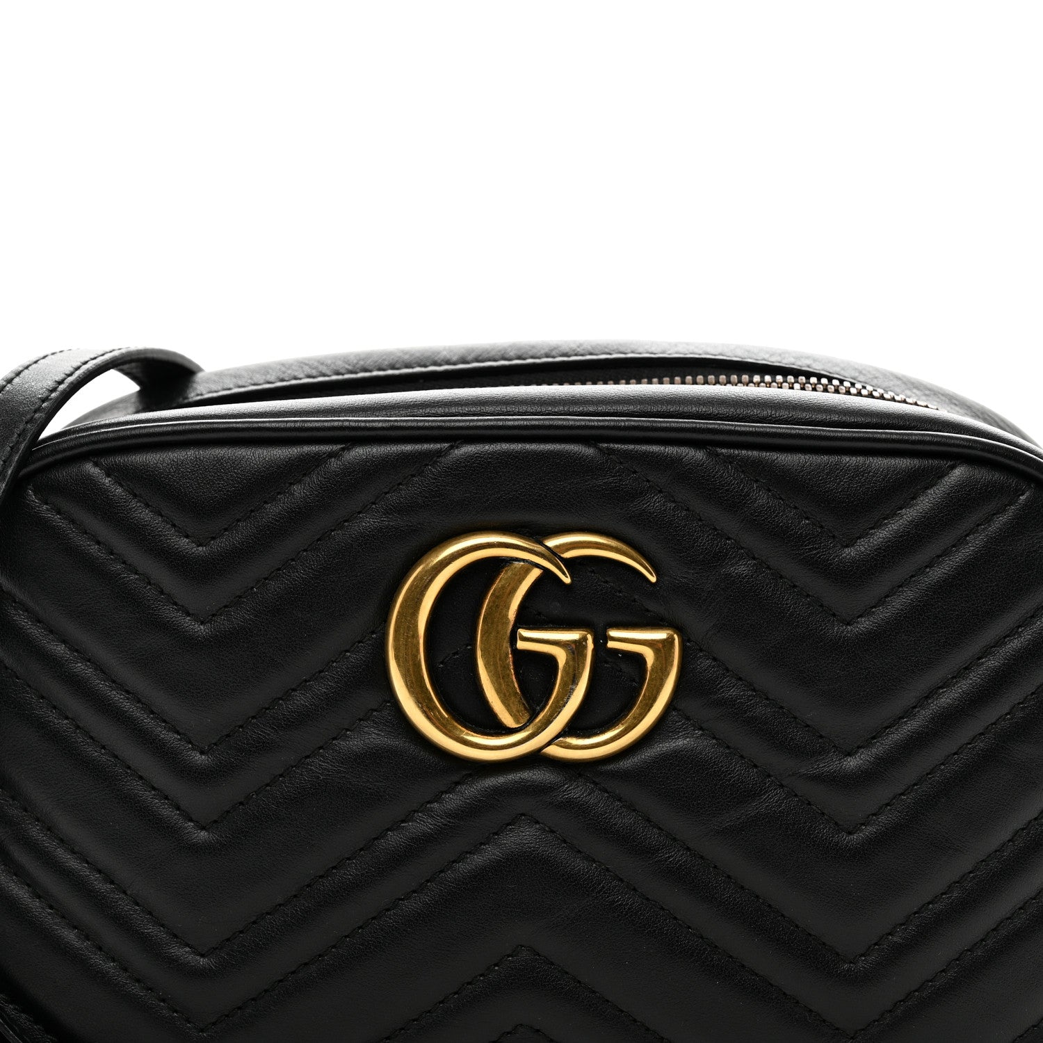 Gucci Calfskin Matelasse Small GG Marmont Chain Shoulder Bag Black 5 of 12