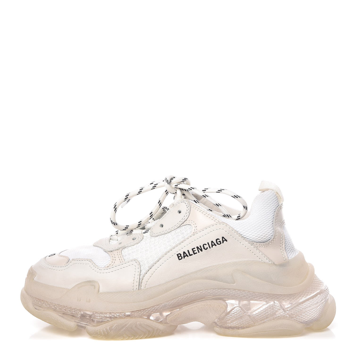Balenciaga Fabric Mesh Clear Sole Mens Triple S Sneakers 40 White 1 of 15