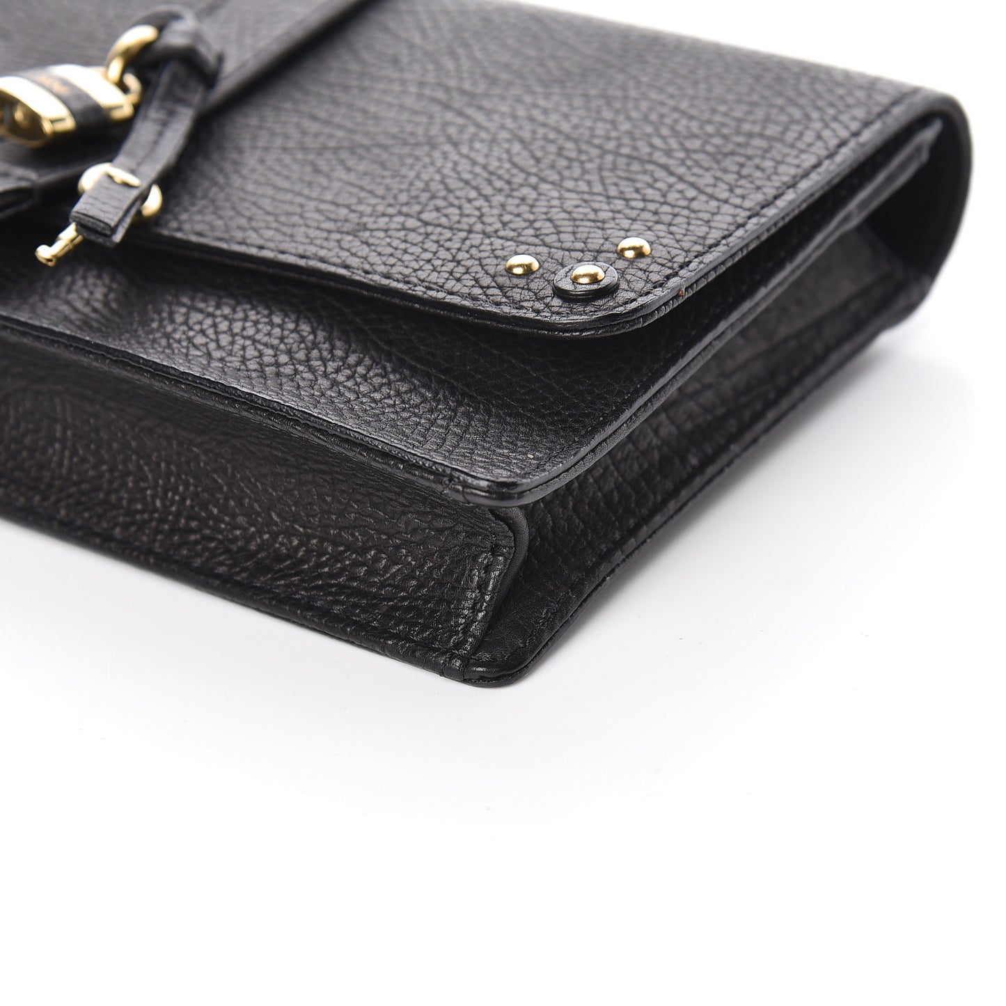 Calfskin Aurore Wallet on Chain Black