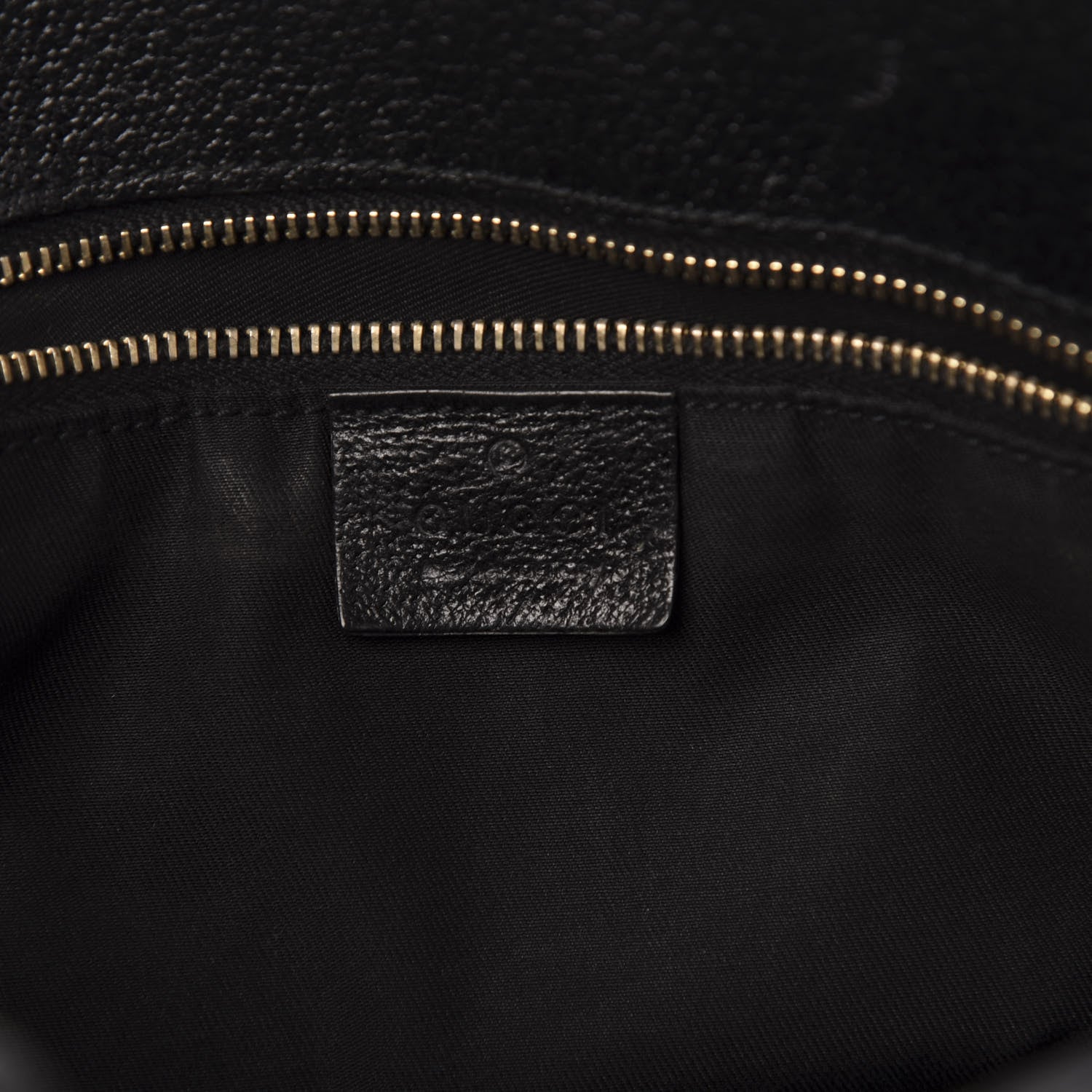 Gucci Monogram Bamboo Handle Shoulder Bag Black 6 of 14