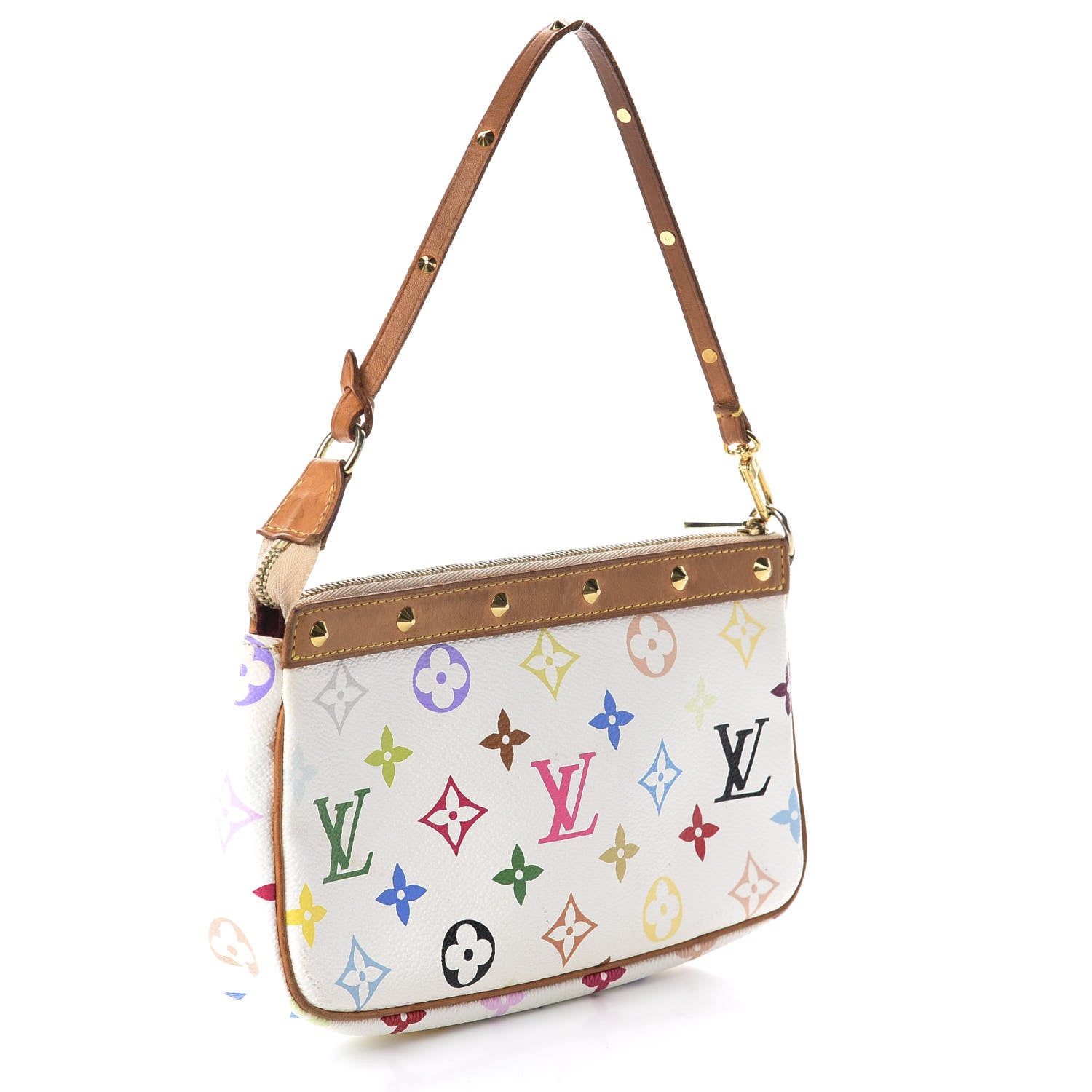 Louis Vuitton Monogram Multicolor Pochette Accessories White 2 of 8