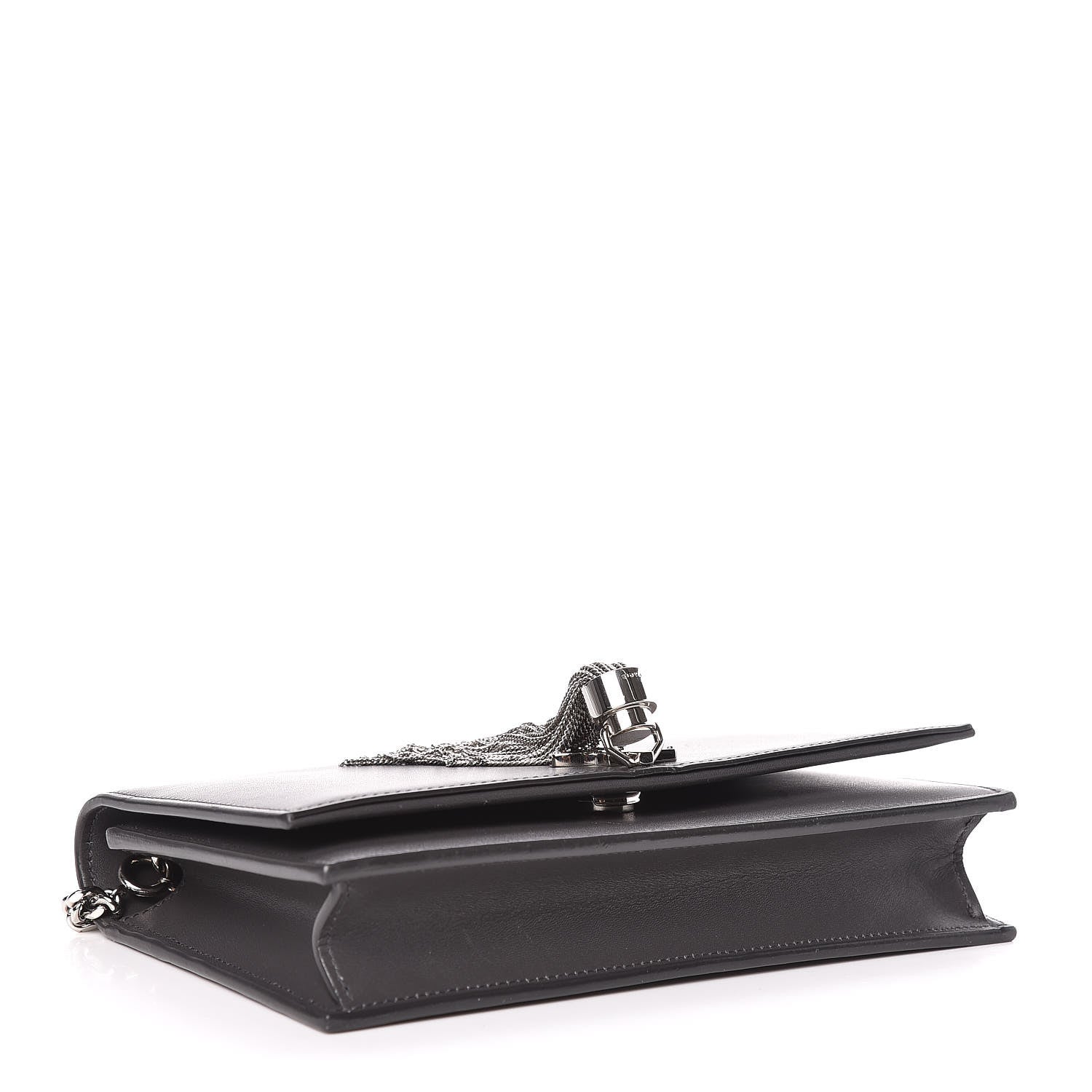 Saint Laurent Smooth Calfskin Classic Monogram Kate Tassel Chain Wallet Grey 4 of 13