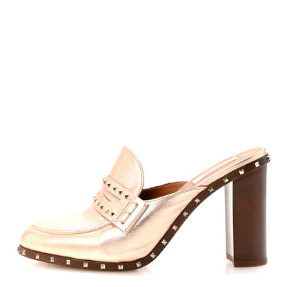 Valentino Garavani Nappa Soul Rockstud High Heel Mules 39 Rose Gold 1 of 9