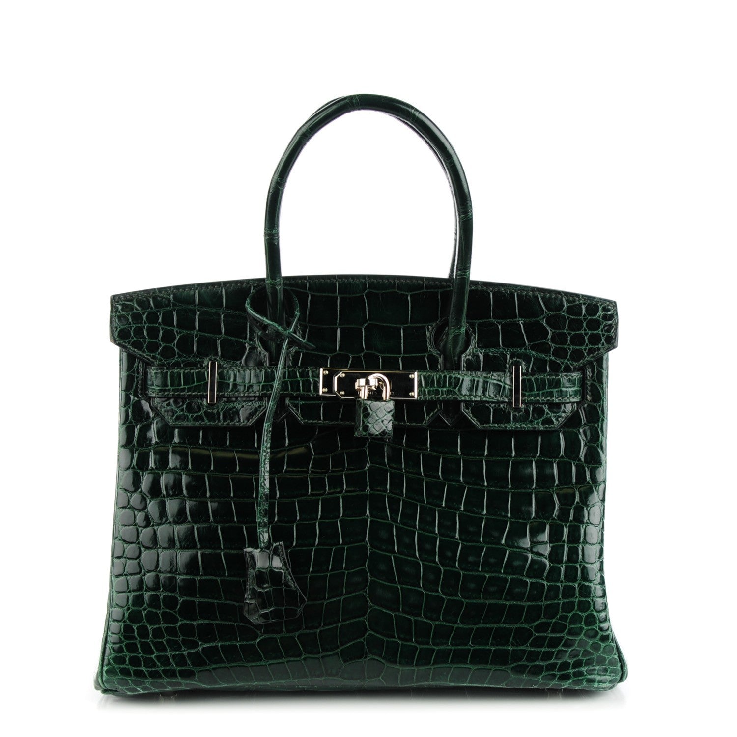 Hermes Shiny Porosus Crocodile Birkin 30 Vert Fonce 1 of 20