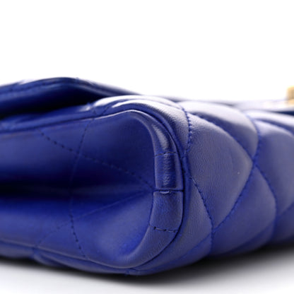 Chanel Lambskin Quilted Clutch with Chain Flap Blue 9 of 11