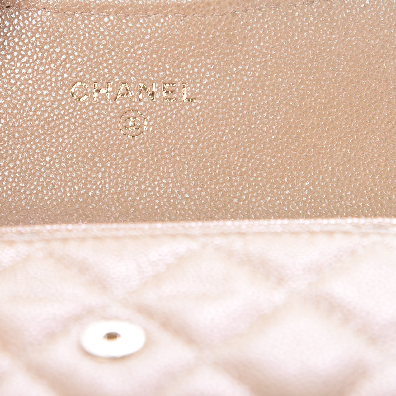 Chanel Iridescent Caviar Quilted Flap Card Holder Beige 6 of 9
