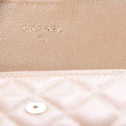 Chanel Iridescent Caviar Quilted Flap Card Holder Beige 6 of 9
