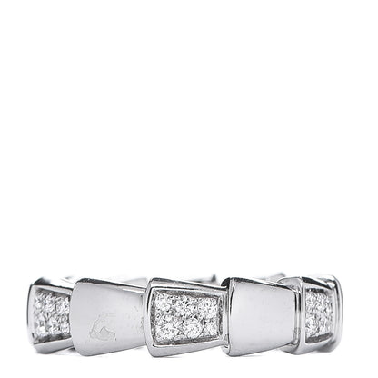 Bulgari 18K White Gold Diamond Serpenti Band Ring 56 7.5 1 of 6