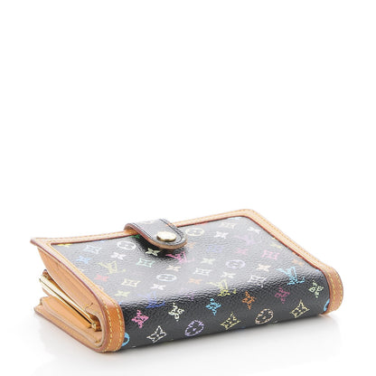 Louis Vuitton Monogram Multicolor French Purse Wallet Black 4 of 8