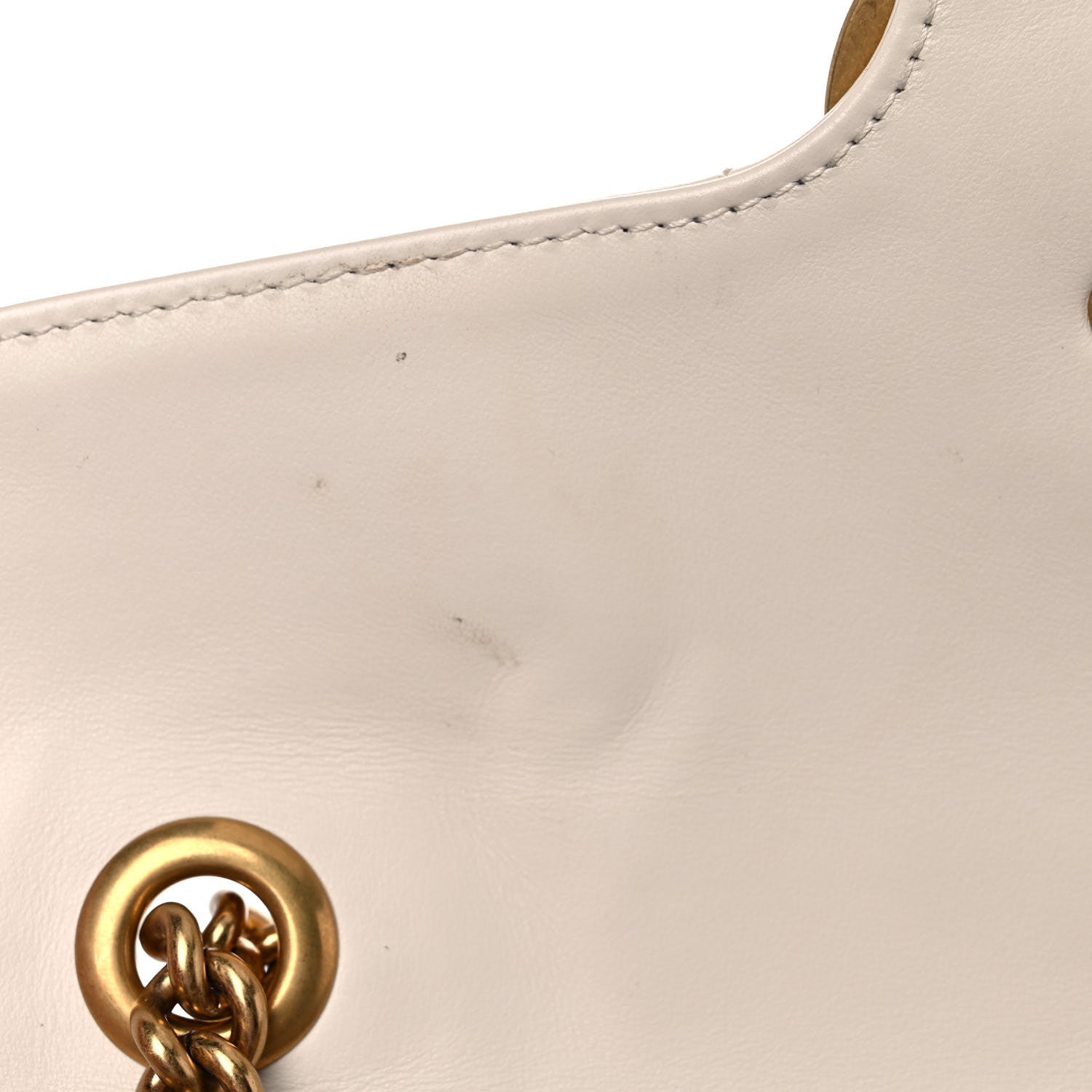 Gucci Calfskin Matelasse Small GG Marmont Shoulder Bag White 16 of 21