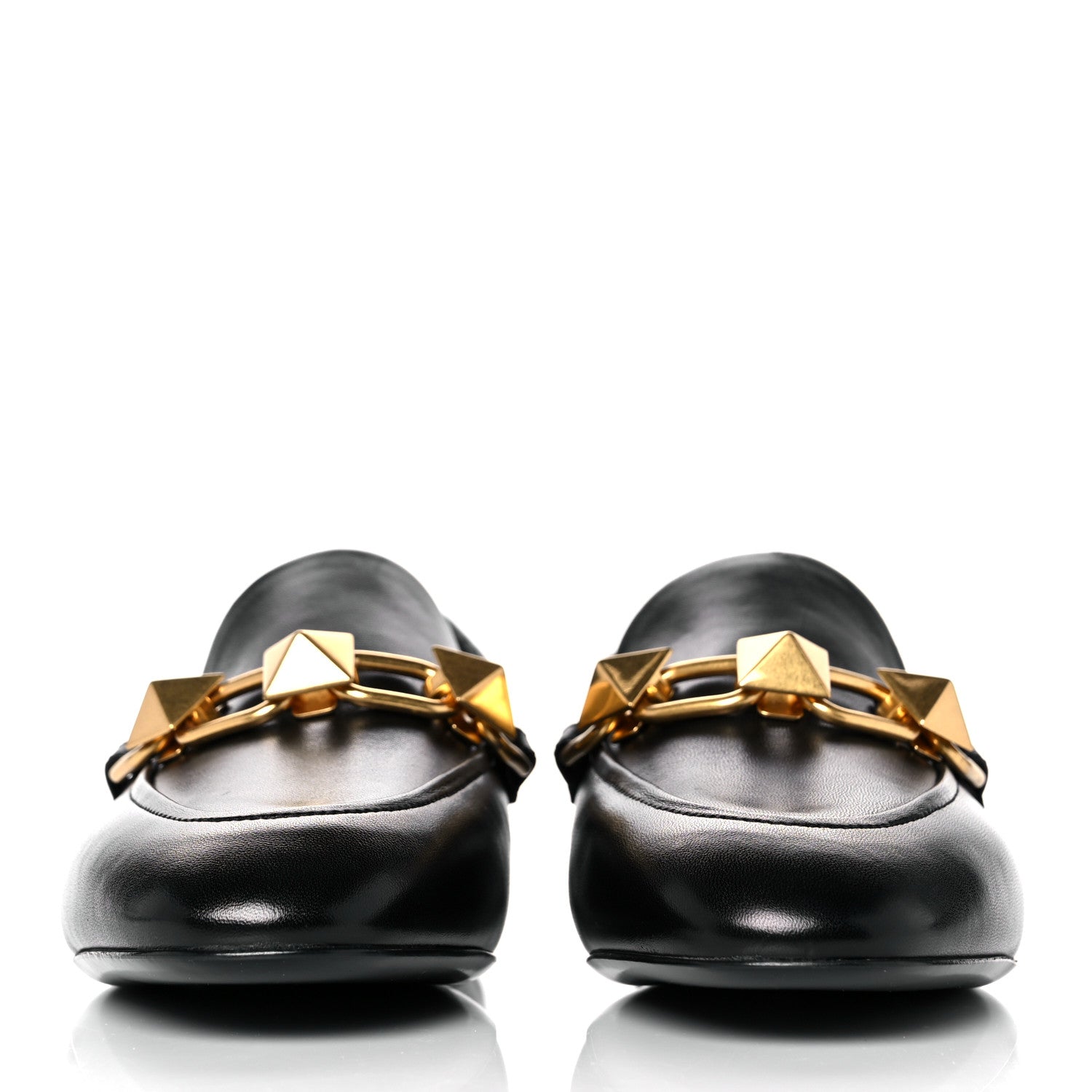 Valentino Garavani Nappa Stud Sign Loafers 39 Black 2 of 9