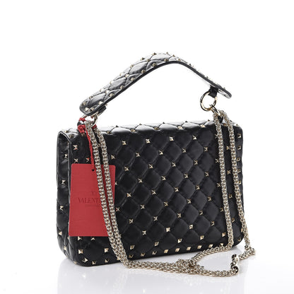 Valentino Garavani Lambskin Medium Rockstud Spike Shoulder Bag Black 3 of 7