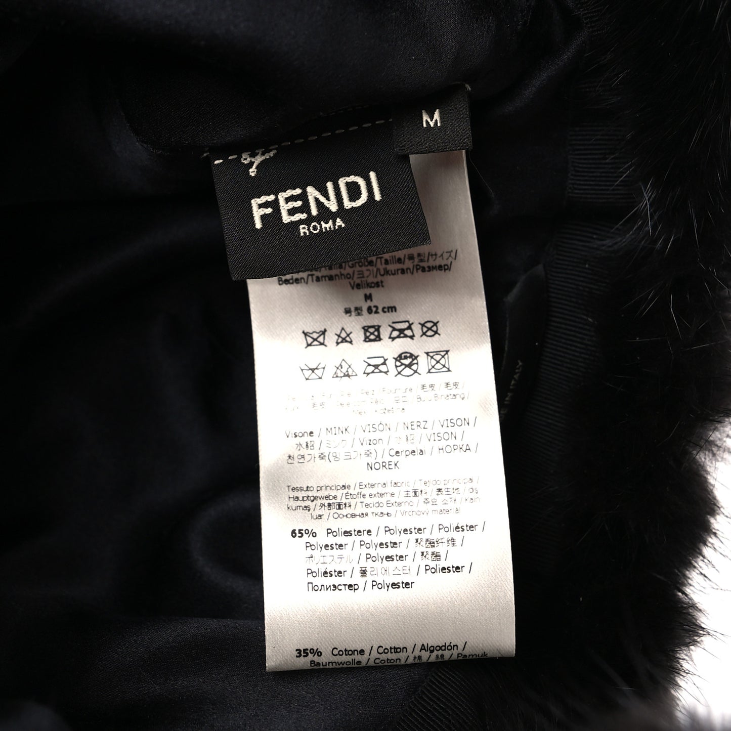 Mink Glazed Fabric FF Cap Hat M Black Tobacco
