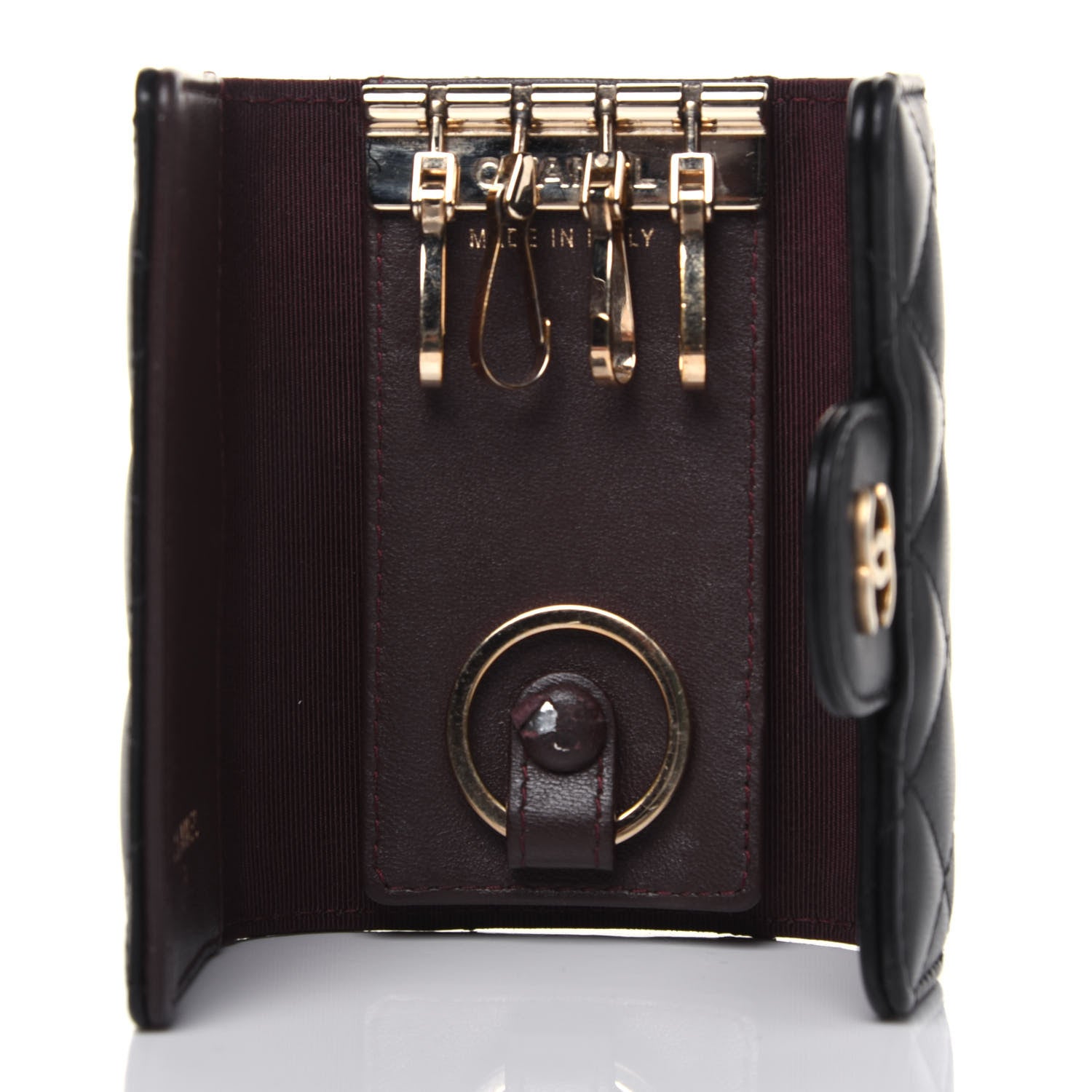 Chanel Lambskin Quilted 4 Key Holder Black 5 of 16