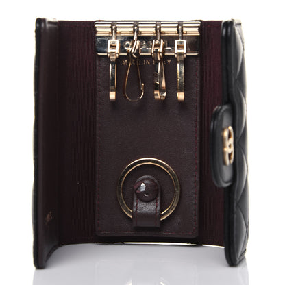 Chanel Lambskin Quilted 4 Key Holder Black 5 of 16