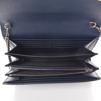 Gucci Dollar Calfskin Crystal Mini Dionysus Chain Wallet Blue Agata Black Diamond 5 of 9
