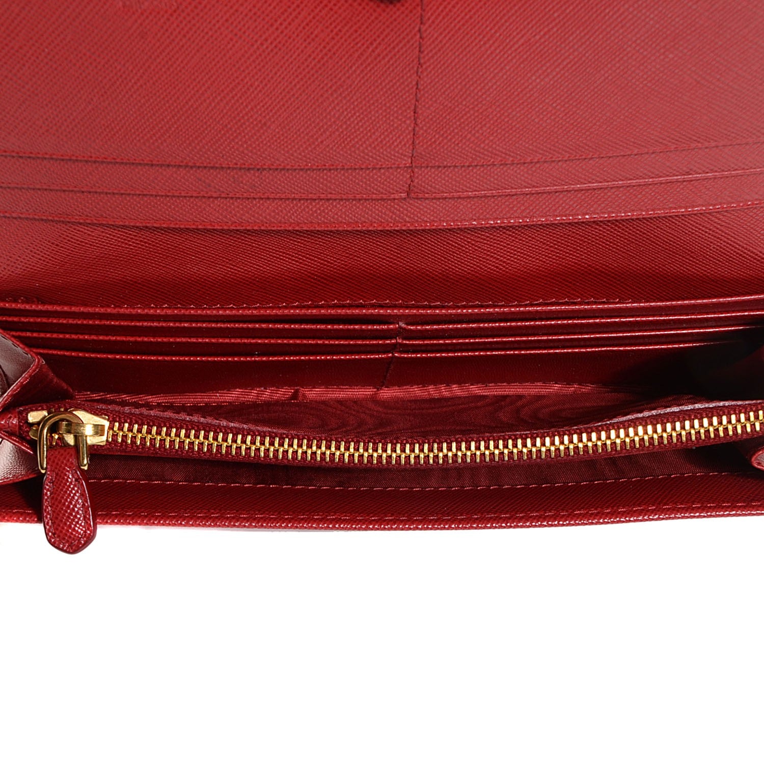 Prada Saffiano Metal Continental Flap Wallet Fuoco 5 of 10