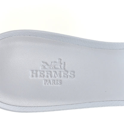Hermes Epsom Oasis Sandals 37.5 Bleu Glacier 8 of 10