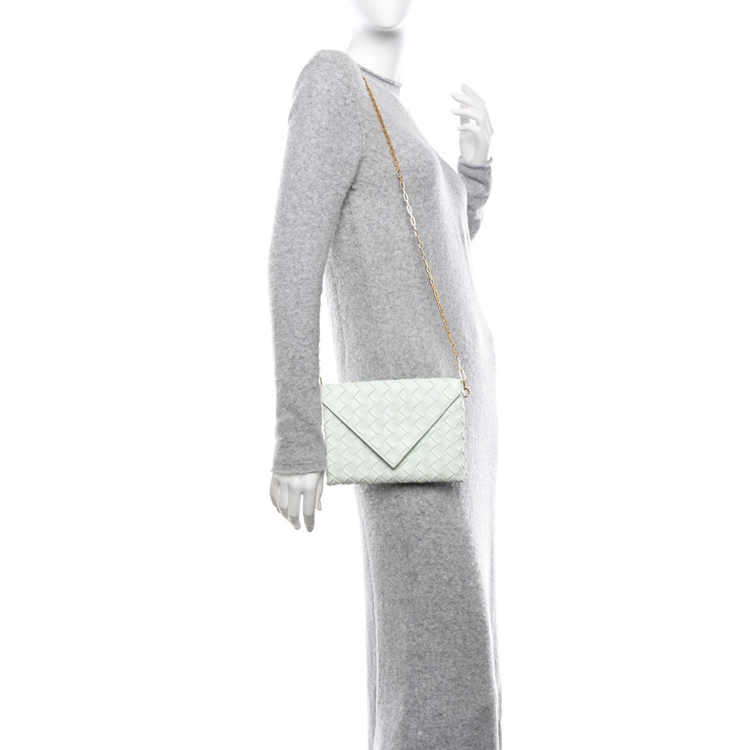 Bottega Veneta Nappa Intrecciato Envelope Pouch Glacier 2 of 11