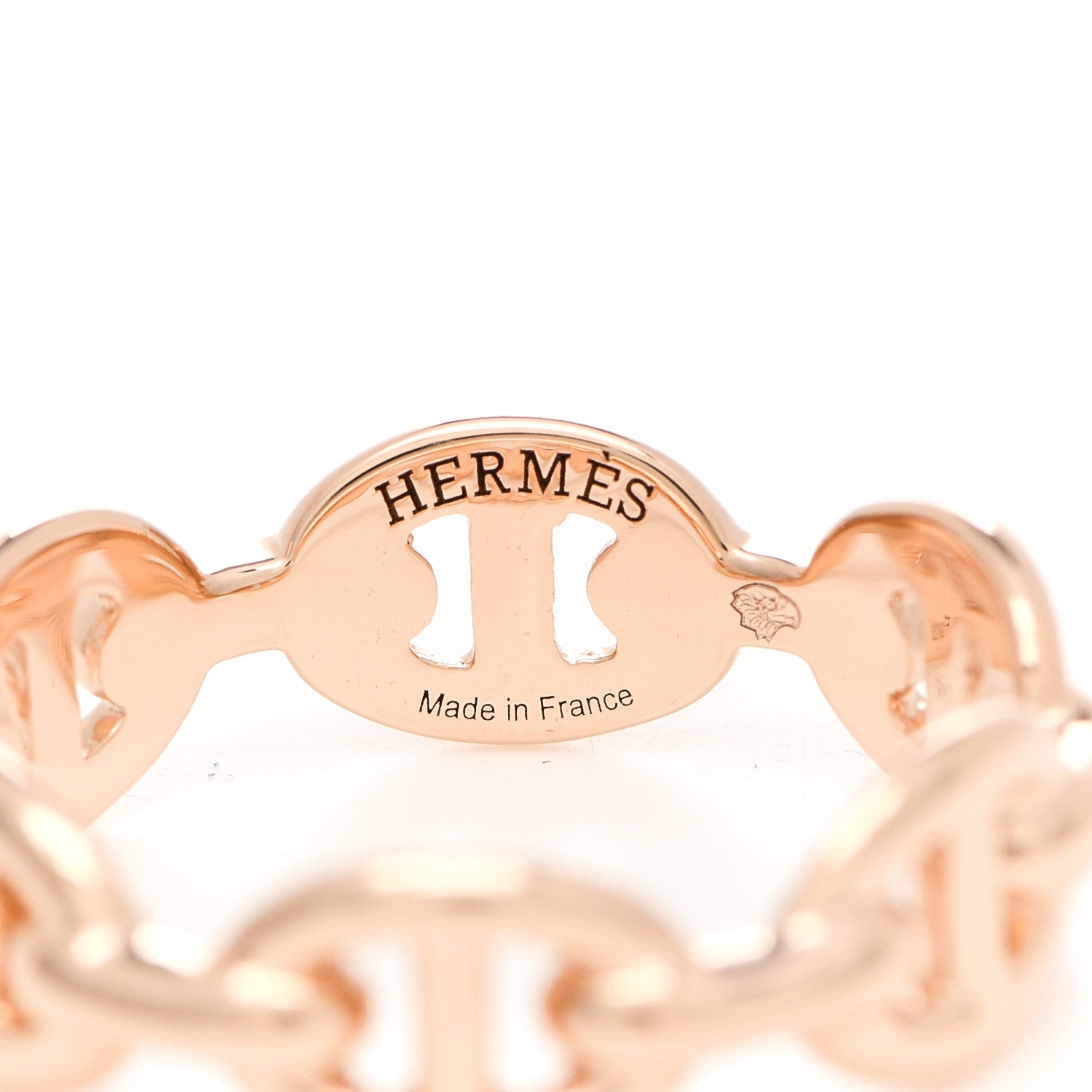 Hermes 18K Rose Gold PM Chaine D'Ancre Enchainee Ring 51 5.75 4 of 5