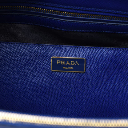 Prada Saffiano Studded Medium Double Zip Tote Bluette 5 of 7