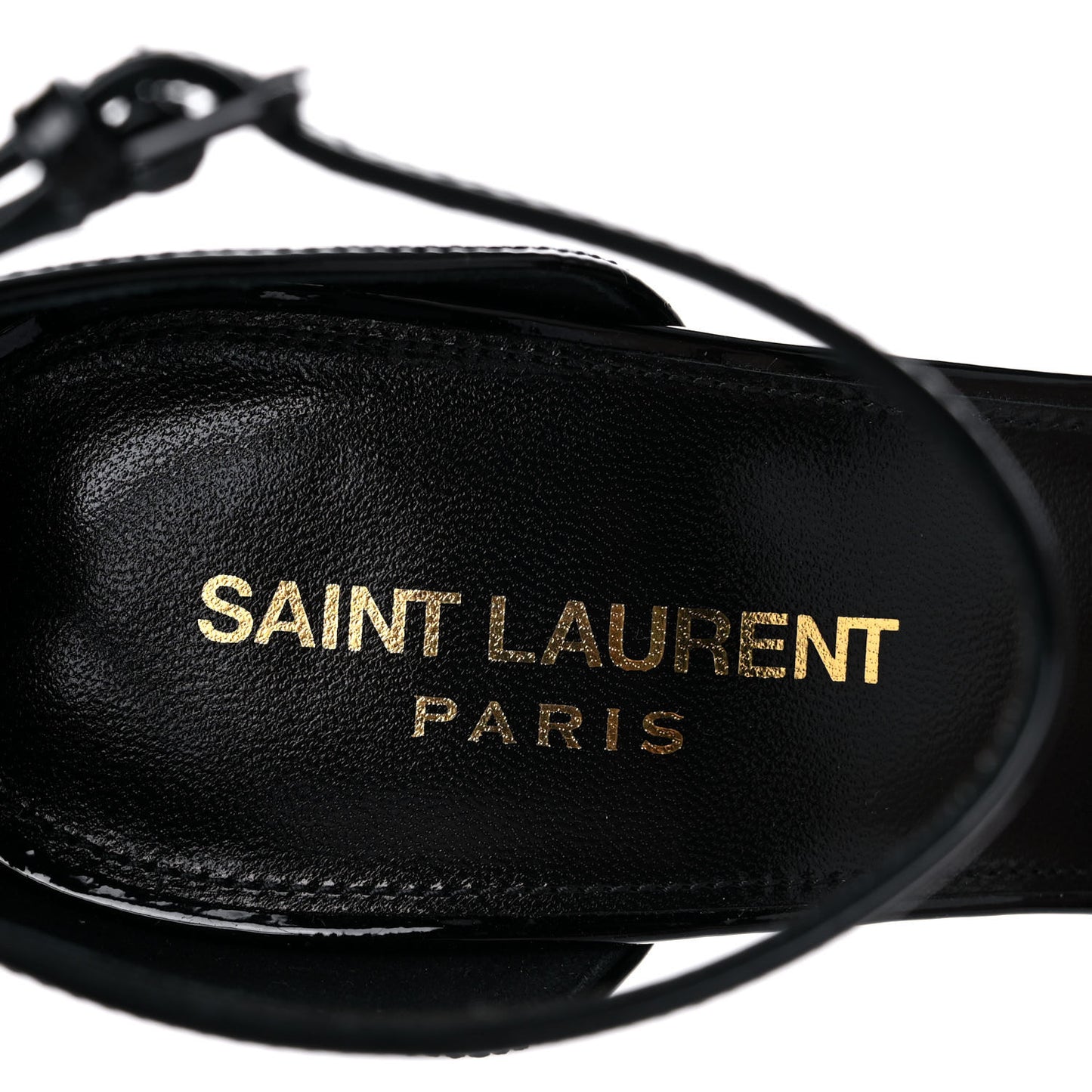 Patent Calfskin Opyum 110 Sandals 37.5 Black