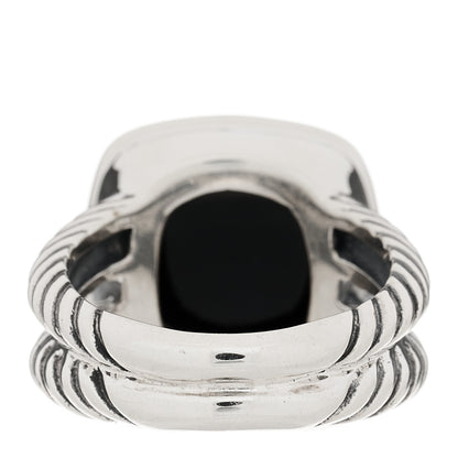 David Yurman Sterling Silver Diamond Black Onyx 11mm Albion Ring 53 6.25 4 of 5