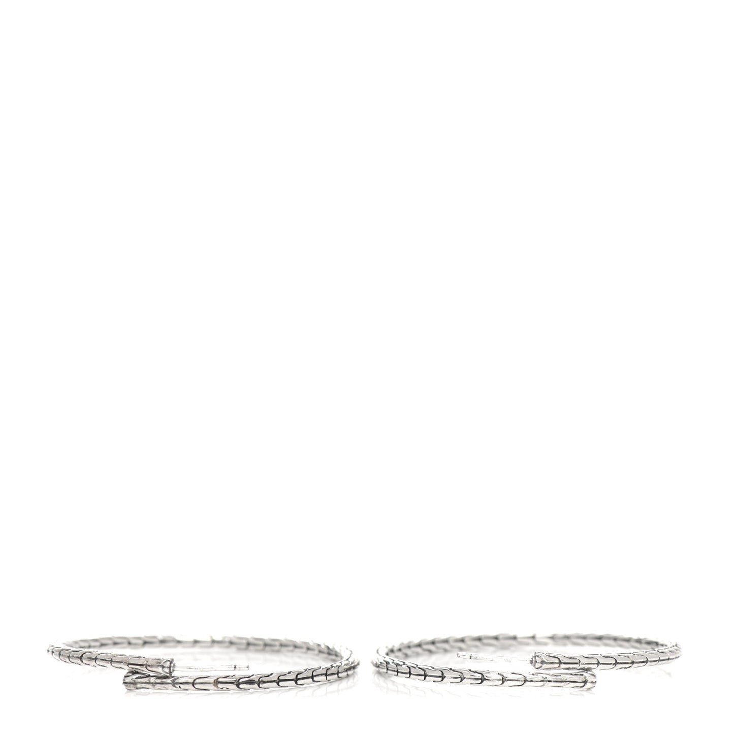 Sterling Silver Large Classic Chain Hoop Earrings