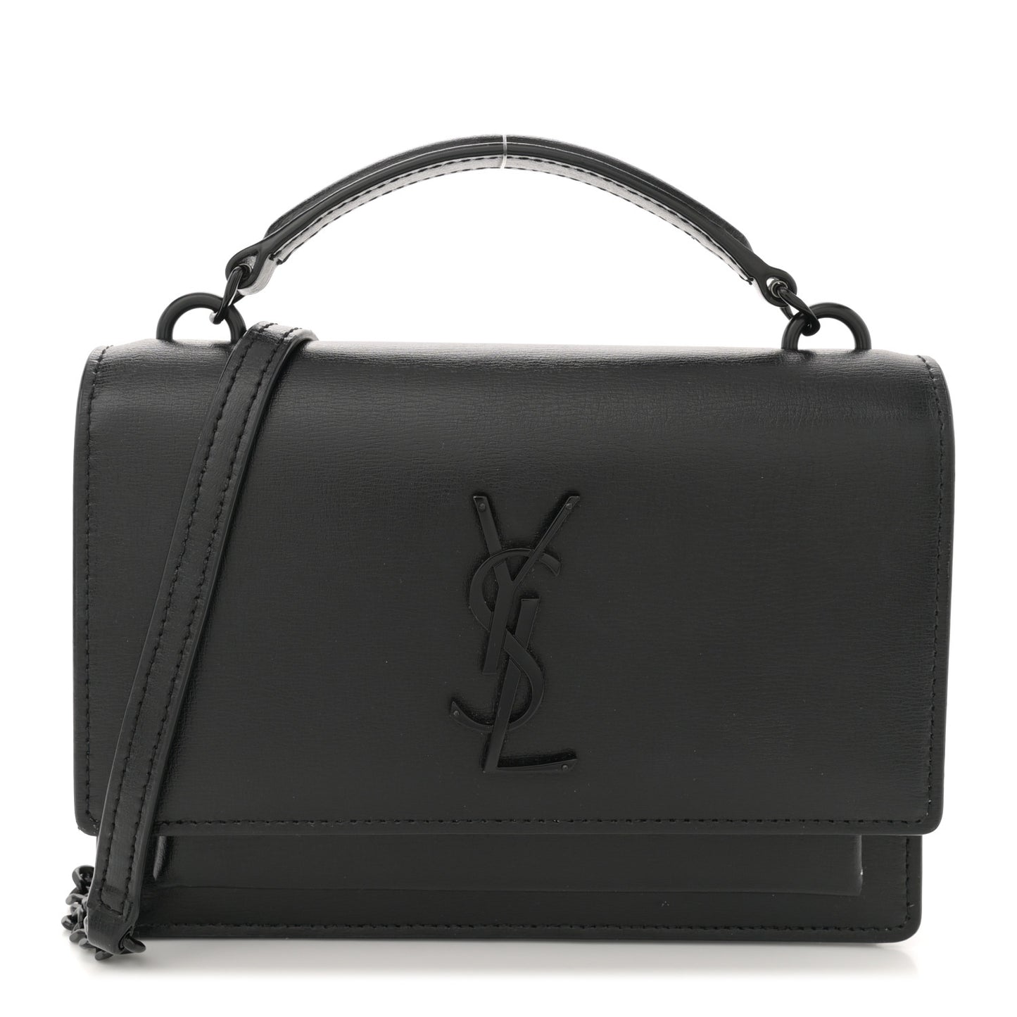 Calfskin Monogram Sunset Chain Wallet Black