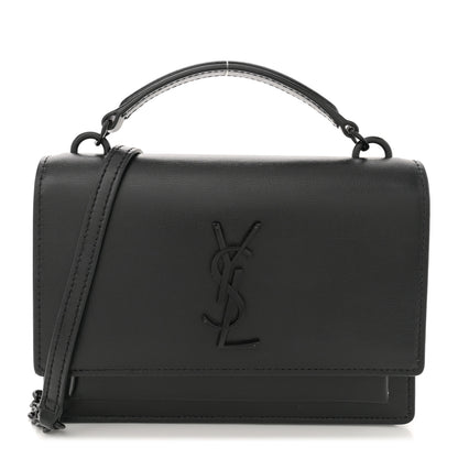 Saint Laurent Calfskin Monogram Sunset Chain Wallet Black 1 of 12