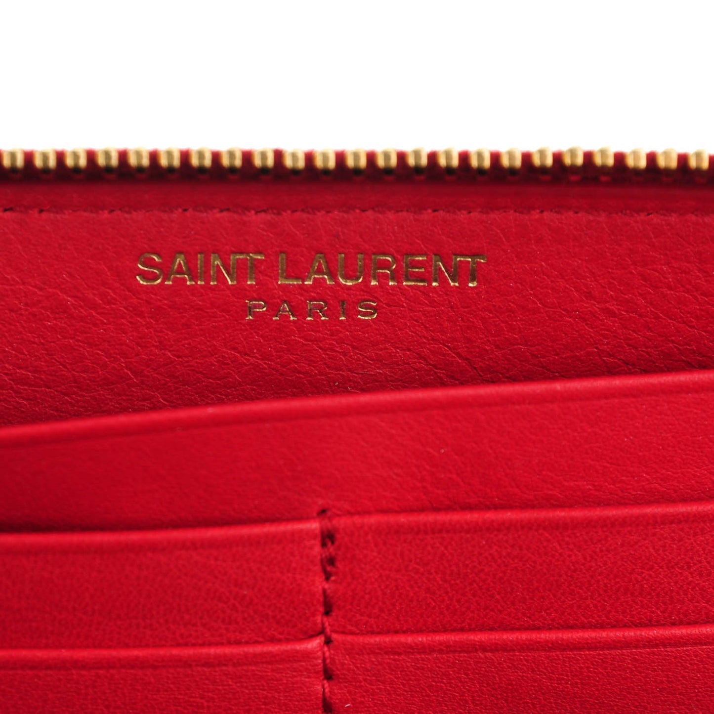 Calfskin Classic Y Ligne Zip Around Wallet Red