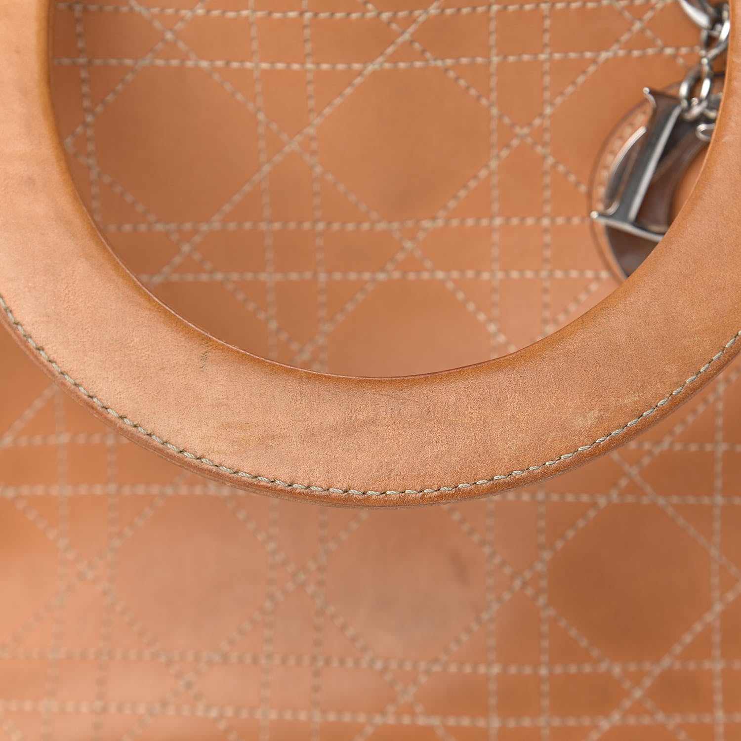 Christian Dior Calfskin Cannage Medium Lady Dior Camel 13 of 24