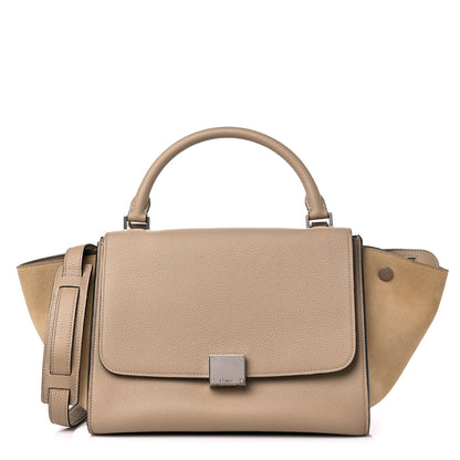 Celine Drummed Calfskin Suede Small Trapeze Dune 1 of 11
