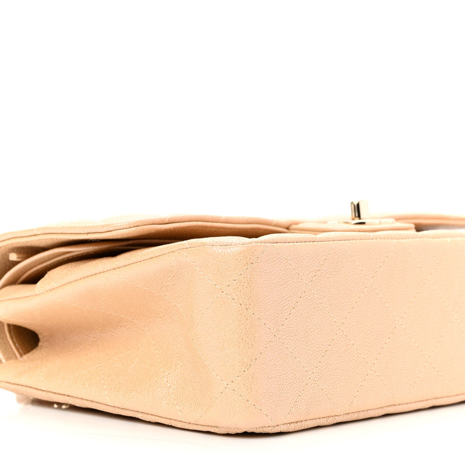 Chanel Iridescent Caviar Quilted Medium Double Flap Beige 9 of 11