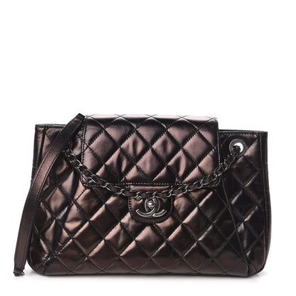 Chanel Glazed Calfskin Quilted Accordion Flap Black 1 of 11