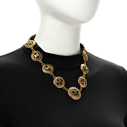 Chanel Metal CC Medallion Necklace Gold 2 of 7