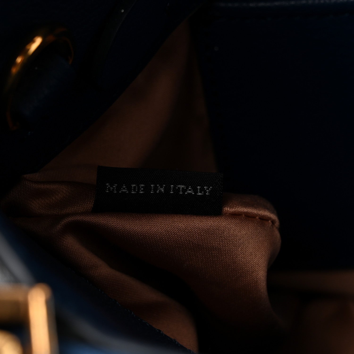 Miu Miu Goatskin Madras Top Handle Double Zip Tote Blue 7 of 13