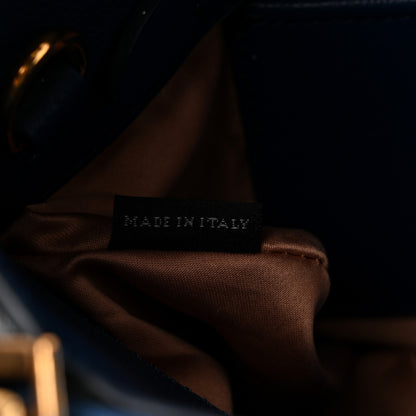 Miu Miu Goatskin Madras Top Handle Double Zip Tote Blue 7 of 13