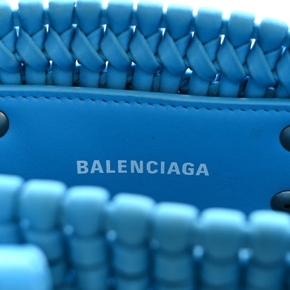 Balenciaga Recycled Nylon Faux Calfskin XXS Bistro Basket Cyan White 6 of 12