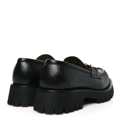 Gucci Real Betis Glamour Calfskin Horsebit Womens Mocassin Loafers 39 Black 5 of 10