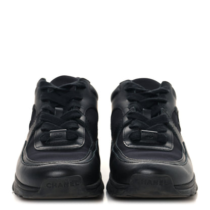 Chanel Lambskin Fabric CC Uniform Sneakers 37 Black 3 of 9