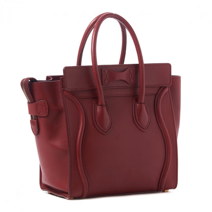 Celine Smooth Calfskin Micro Luggage Red 2 of 9