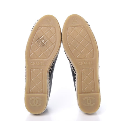 Chanel Lambskin CC Espadrilles 36 Black 5 of 9